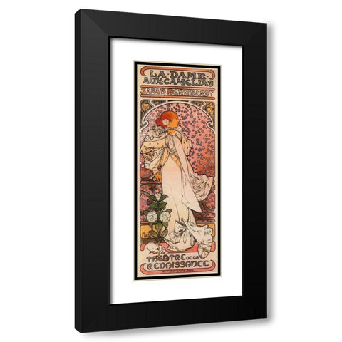 Mucha Bernhardt Black Modern Wood Framed Art Print with Double Matting by Vintage Apple Collection