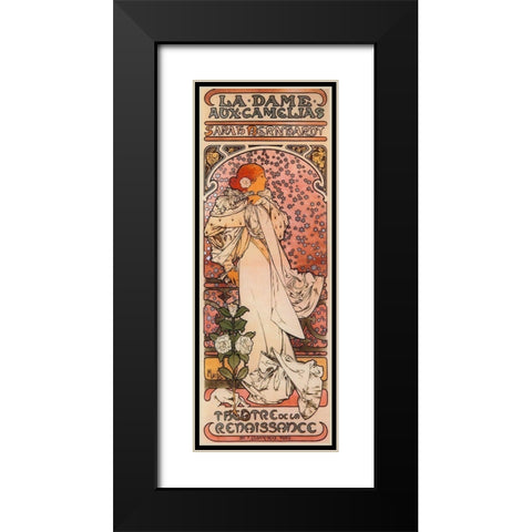Mucha Bernhardt Black Modern Wood Framed Art Print with Double Matting by Vintage Apple Collection