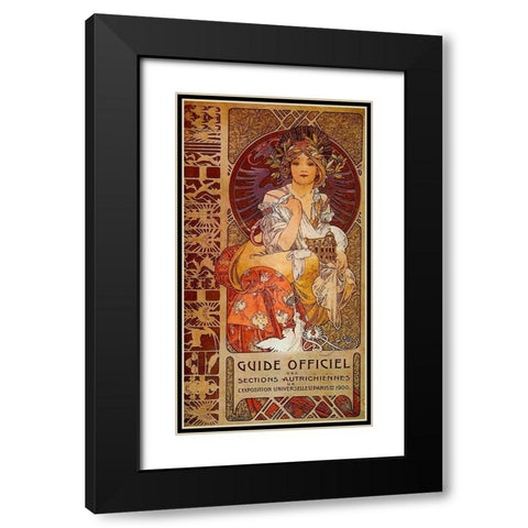 Mucha Guide Officiel Black Modern Wood Framed Art Print with Double Matting by Vintage Apple Collection