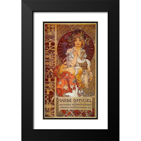 Mucha Guide Officiel Black Modern Wood Framed Art Print with Double Matting by Vintage Apple Collection