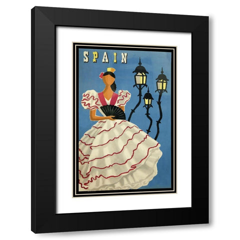 Spain lamps Black Modern Wood Framed Art Print with Double Matting by Vintage Apple Collection