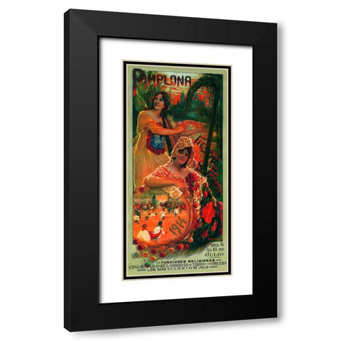 Pamplona IV Black Modern Wood Framed Art Print with Double Matting by Vintage Apple Collection