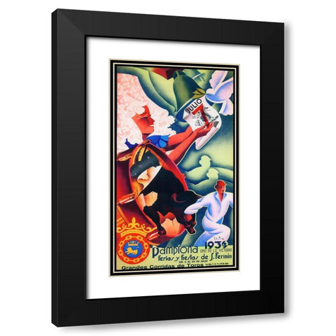 Pamplona VII Black Modern Wood Framed Art Print with Double Matting by Vintage Apple Collection