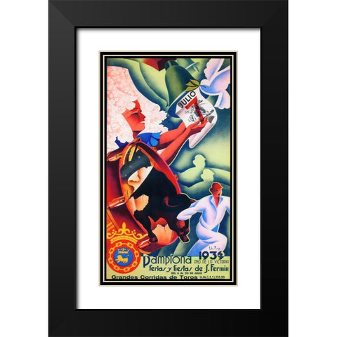 Pamplona VII Black Modern Wood Framed Art Print with Double Matting by Vintage Apple Collection