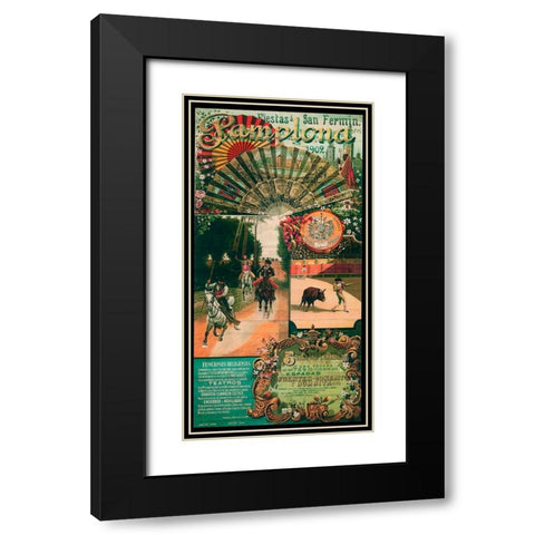 Pamplona VIII Black Modern Wood Framed Art Print with Double Matting by Vintage Apple Collection