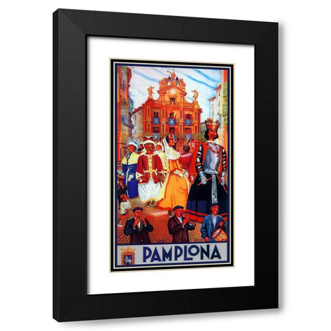 Pamplona XI Black Modern Wood Framed Art Print with Double Matting by Vintage Apple Collection