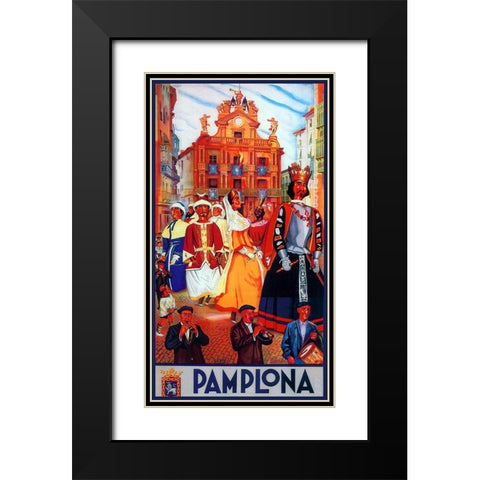Pamplona XI Black Modern Wood Framed Art Print with Double Matting by Vintage Apple Collection