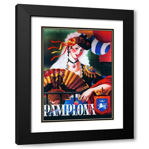 Pamplona XIII Black Modern Wood Framed Art Print with Double Matting by Vintage Apple Collection