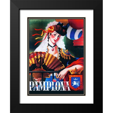 Pamplona XIII Black Modern Wood Framed Art Print with Double Matting by Vintage Apple Collection