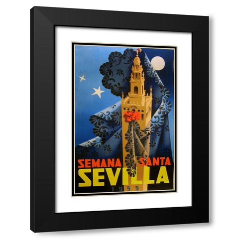 Semana Santa Sevilla IV Black Modern Wood Framed Art Print with Double Matting by Vintage Apple Collection