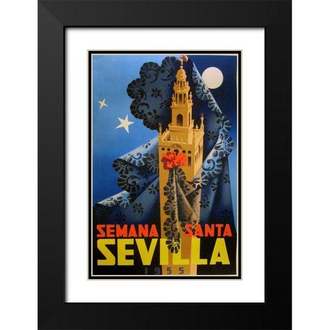 Semana Santa Sevilla IV Black Modern Wood Framed Art Print with Double Matting by Vintage Apple Collection