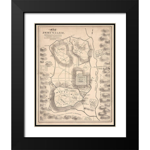 Holy Land V Black Modern Wood Framed Art Print with Double Matting by Vintage Apple Collection