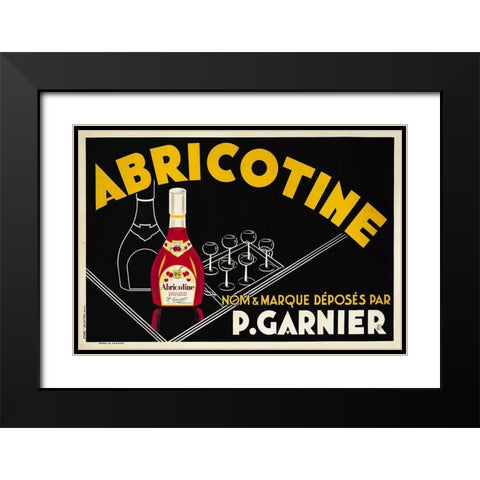 Abricotine Black Modern Wood Framed Art Print with Double Matting by Vintage Apple Collection