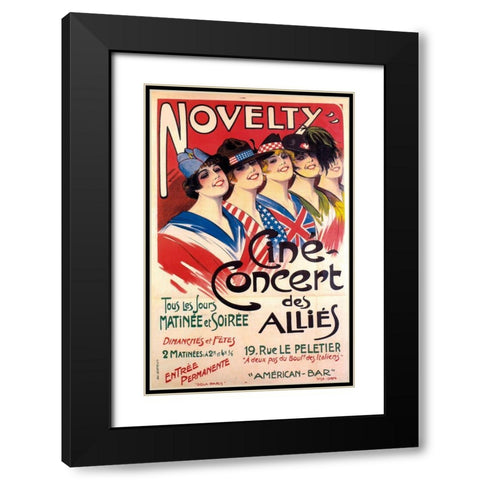 allies concert Black Modern Wood Framed Art Print with Double Matting by Vintage Apple Collection