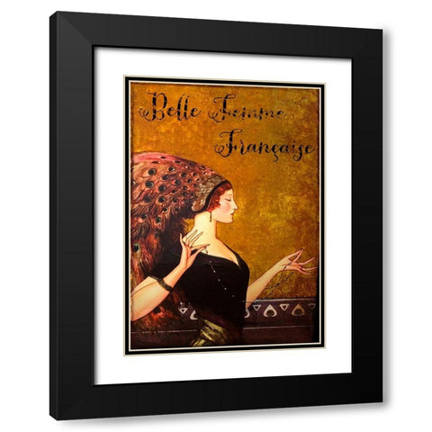 Belle Femme Black Modern Wood Framed Art Print with Double Matting by Vintage Apple Collection