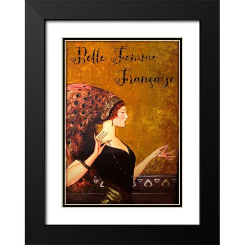 Belle Femme Black Modern Wood Framed Art Print with Double Matting by Vintage Apple Collection