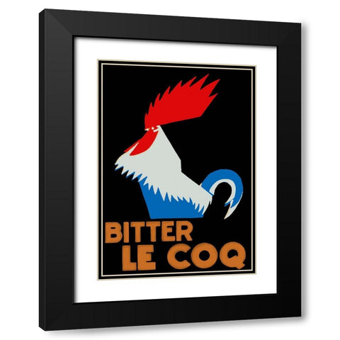Bitter Coq Black Modern Wood Framed Art Print with Double Matting by Vintage Apple Collection