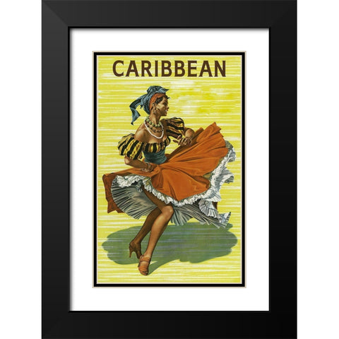 carribean (2) Black Modern Wood Framed Art Print with Double Matting by Vintage Apple Collection