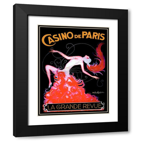 Casino de Paris Black Modern Wood Framed Art Print with Double Matting by Vintage Apple Collection