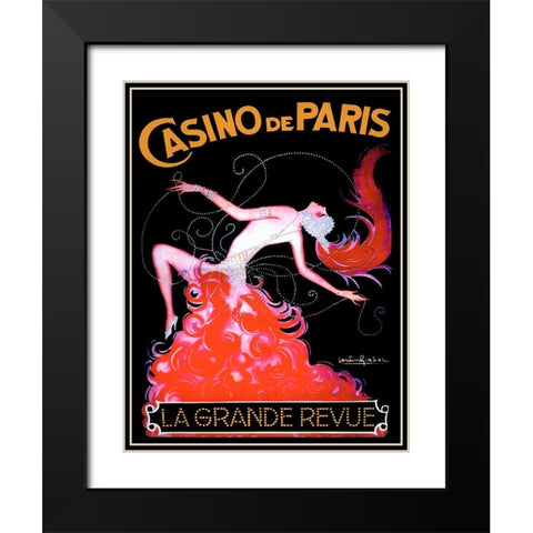 Casino de Paris Black Modern Wood Framed Art Print with Double Matting by Vintage Apple Collection