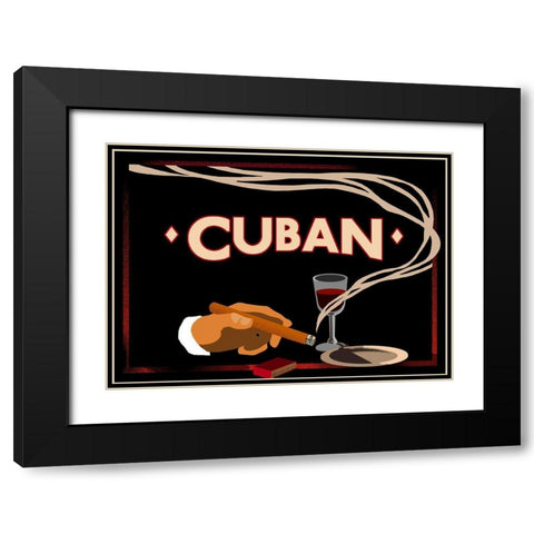 cuban Black Modern Wood Framed Art Print with Double Matting by Vintage Apple Collection