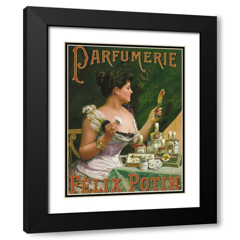 Parfumerie Black Modern Wood Framed Art Print with Double Matting by Vintage Apple Collection