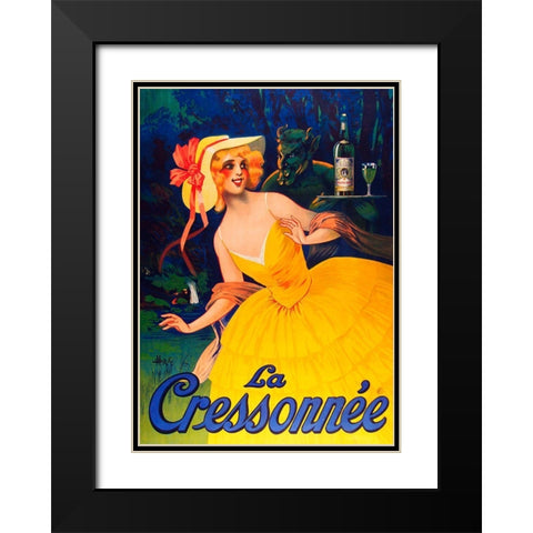 Le Cressonnee Black Modern Wood Framed Art Print with Double Matting by Vintage Apple Collection
