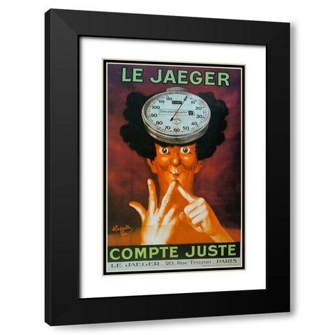 Le Jaeger Black Modern Wood Framed Art Print with Double Matting by Vintage Apple Collection