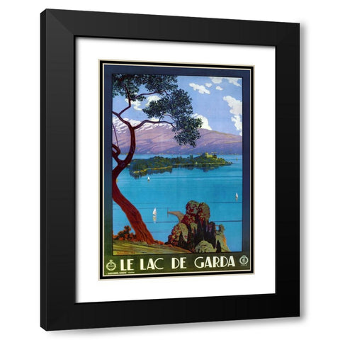 Le Garda Black Modern Wood Framed Art Print with Double Matting by Vintage Apple Collection