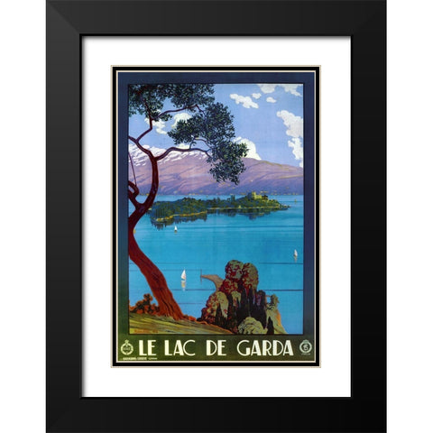Le Garda Black Modern Wood Framed Art Print with Double Matting by Vintage Apple Collection