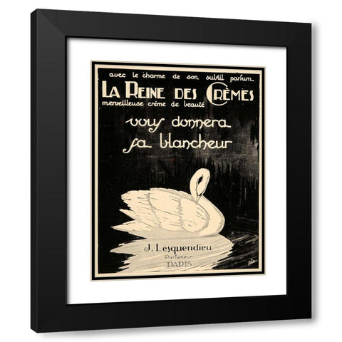 Swan Cremes Black Modern Wood Framed Art Print with Double Matting by Vintage Apple Collection