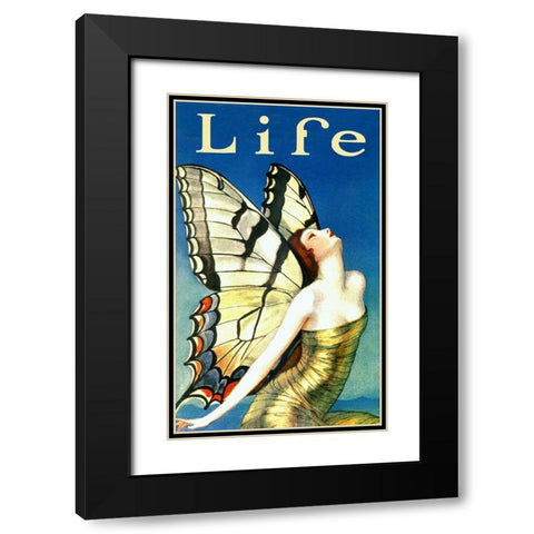 Life Black Modern Wood Framed Art Print with Double Matting by Vintage Apple Collection