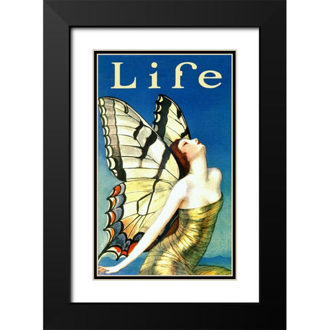 Life Black Modern Wood Framed Art Print with Double Matting by Vintage Apple Collection