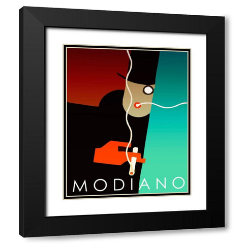 Modiano Cig Black Modern Wood Framed Art Print with Double Matting by Vintage Apple Collection