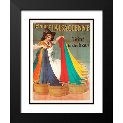 Teinture Black Modern Wood Framed Art Print with Double Matting by Vintage Apple Collection