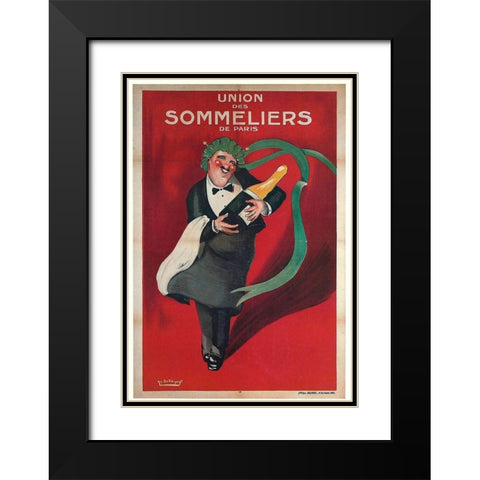 Sommeliers Champagne Black Modern Wood Framed Art Print with Double Matting by Vintage Apple Collection