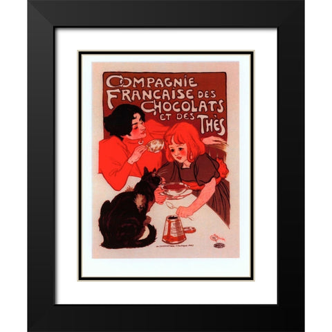 Compagnie Francise Black Modern Wood Framed Art Print with Double Matting by Vintage Apple Collection