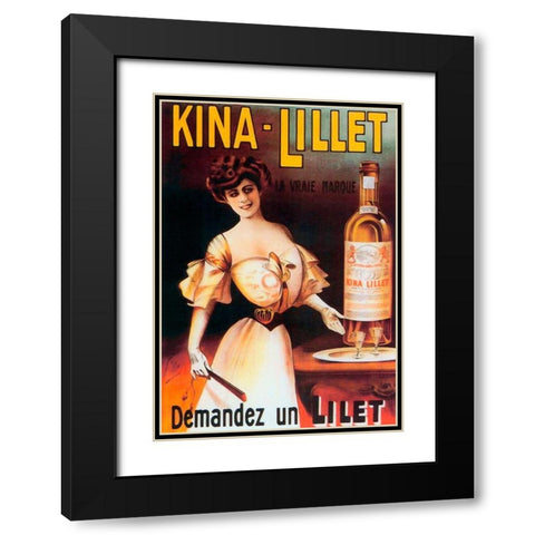 Kina Black Modern Wood Framed Art Print with Double Matting by Vintage Apple Collection