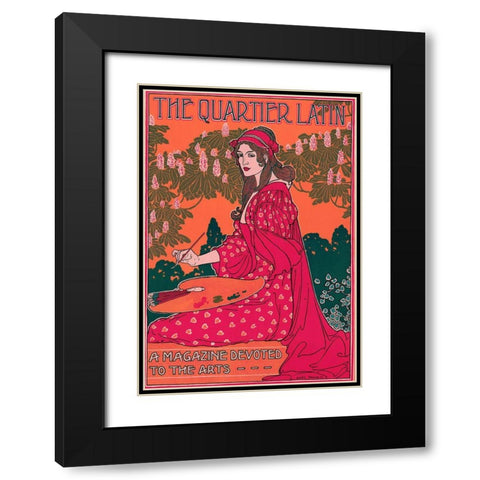 The Quartier Black Modern Wood Framed Art Print with Double Matting by Vintage Apple Collection