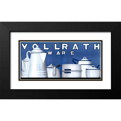 vintage cookware Black Modern Wood Framed Art Print with Double Matting by Vintage Apple Collection