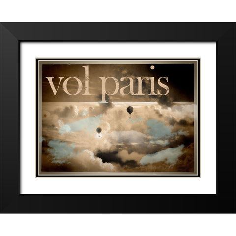 Vol Paris Black Modern Wood Framed Art Print with Double Matting by Vintage Apple Collection