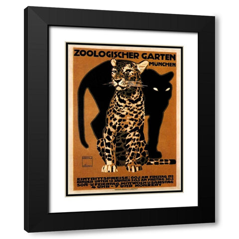 zoo big cats Black Modern Wood Framed Art Print with Double Matting by Vintage Apple Collection
