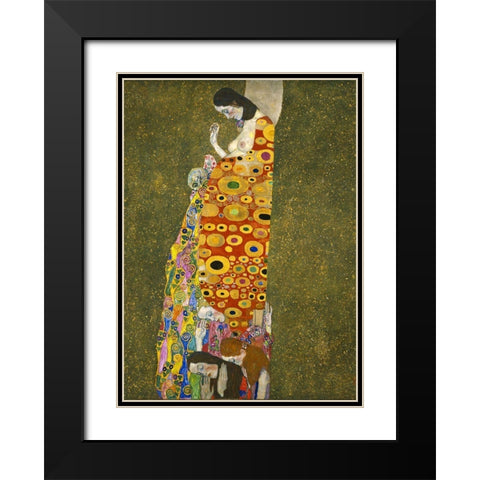 Klimt-Hope Black Modern Wood Framed Art Print with Double Matting by Vintage Apple Collection