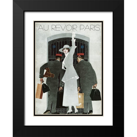 Thoughtful Moments Black Modern Wood Framed Art Print with Double Matting by Vintage Apple Collection