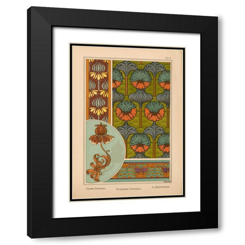 Plate 17 - Crown Imperial Black Modern Wood Framed Art Print with Double Matting by Vintage Apple Collection