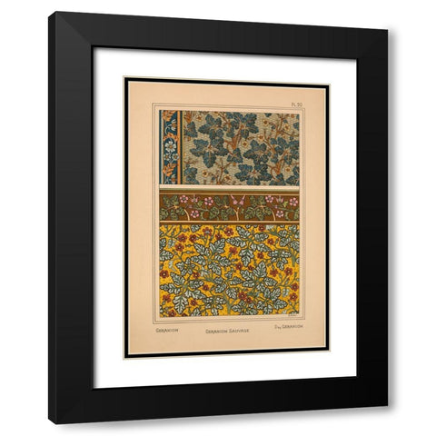 Plate 20 - Geranium Black Modern Wood Framed Art Print with Double Matting by Vintage Apple Collection