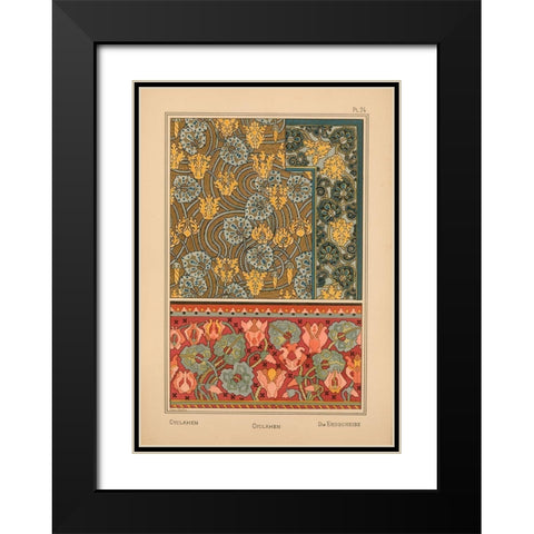 Plate 24 - Cyclamen Black Modern Wood Framed Art Print with Double Matting by Vintage Apple Collection