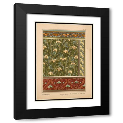 Plate 32 - Snowdrop Black Modern Wood Framed Art Print with Double Matting by Vintage Apple Collection