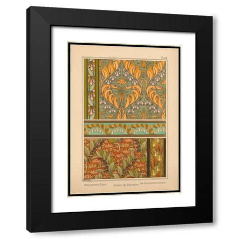 Plate 35 - Solomons Seal Black Modern Wood Framed Art Print with Double Matting by Vintage Apple Collection