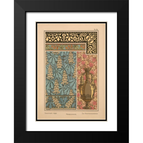 Plate 54 - Chestnut-tree Black Modern Wood Framed Art Print with Double Matting by Vintage Apple Collection